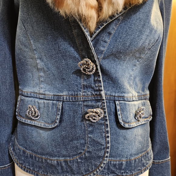 Berer Jean Jacket Fur Collar - Picture 10 of 10